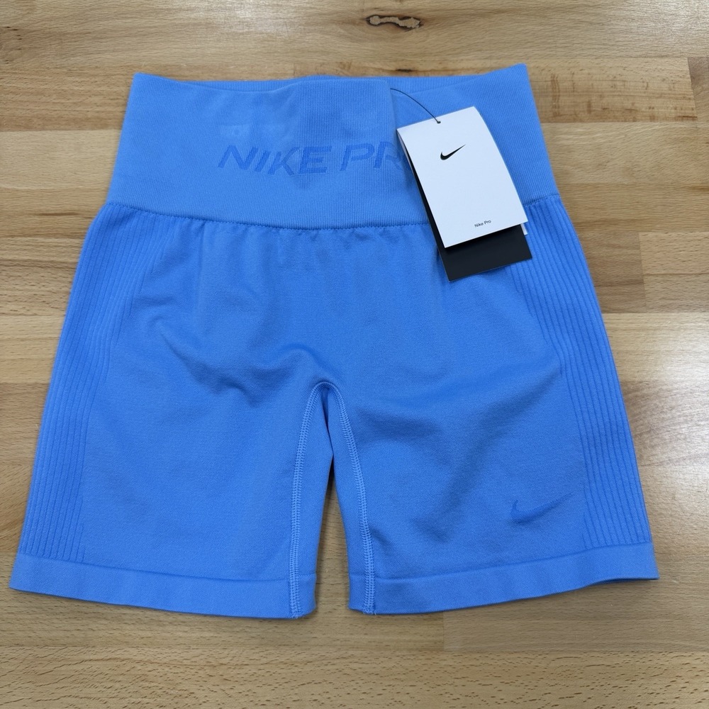 Nike Pro Seamless Dri-FIT High-Waisted 5" Biker Shorts Blue IF1219-412 XS